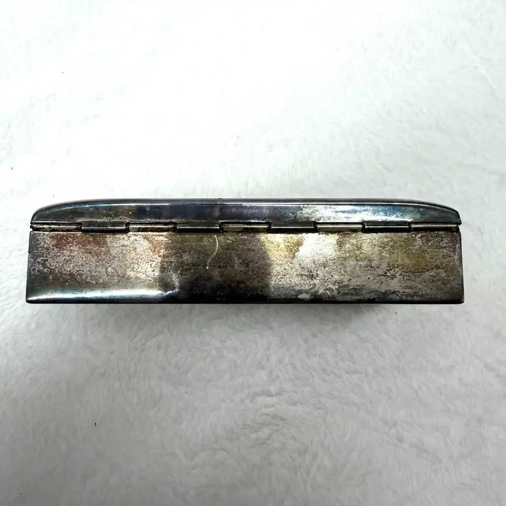 EPCA Poole Silver‎ Co 1899 Wood Lined Cigar Box Hinged Lid Trinket Jewelry